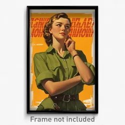 Russian Movie Poster - Girl Feeling Confident, Made Up Shirt Lift (Art Print)