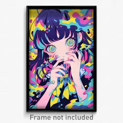 Art Poster - Girl Feeling Confident Wearing Ragged Loose Bowtie (Print)