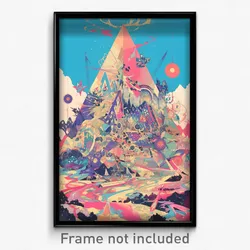 Art Poster - Triangular County (Psychedelic Trippy Weird 11x17 Cartoon Print)