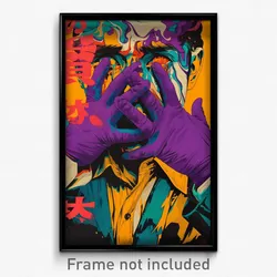 Chinese Movie Poster - Man Feeling Despair, Active Purple Gloves (Art Print)