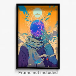 Movie Art Poster - Man Feeling Worthy, Expensive Grey Scarf (Retro Film Print)