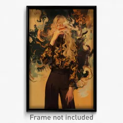 Art Poster - Woman Feeling Overwhelmed Wearing Nice Brown Pants (Print)