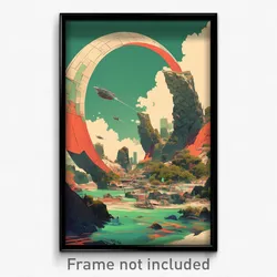 Movie Art Poster - Green Peninsula (Psychedelic Trippy Retro Cartoon Film Print)