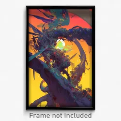 Art Poster - Clean Landing (Psychedelic Trippy Weird 11x17 Cartoon Print)