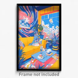 Art Poster - Impeccable Den (Psychedelic Trippy Weird 11x17 Cartoon Print)