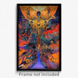 Art Poster - Tall Shield (Psychedelic Trippy Weird 11x17 Cartoon Print)