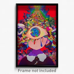 Anime Art Poster - Woman Feeling Vigilance, Well Groomed Santa Hat (Print)