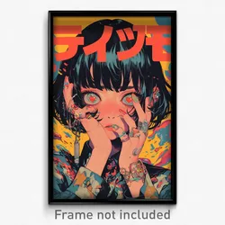 Chinese Movie Poster - Girl Feeling Worried, Heartfelt Multiple Piercings