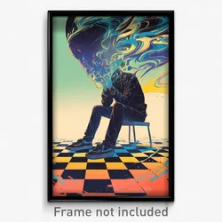 Movie Art Poster - Man Feeling Aversion, Acceptable Multicolored Footwear