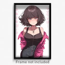 Anime Art Poster - Girl Feeling Disheartened Wearing Handmade Bikesuit (Print)