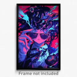 Art Poster - Flickering Anime (Psychedelic Trippy Weird 11x17 Cartoon Print)