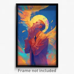 Anime Art Poster - Man Feeling Guilt Wearing Silky Dragon Wings (Print)