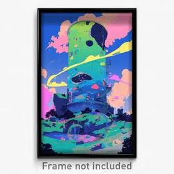 Art Poster - Buoyant Silo (Psychedelic Trippy Weird 11x17 Cartoon Print)
