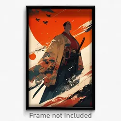 Movie Art Poster - Man Feeling Trust, Multicolored Orange Kimono (Film Print)