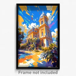 Art Poster - Flat Courthouse (Psychedelic Trippy Weird 11x17 Print)
