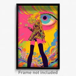 Movie Art Poster - Woman Feeling Jubilation, Immaculate Striped (Film Print)