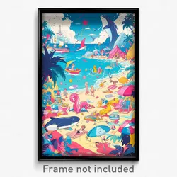 Art Poster - Adorable Beach (Psychedelic Trippy Weird 11x17 Print)