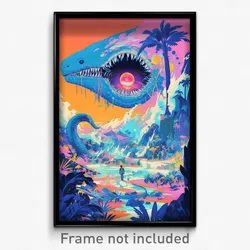 Art Poster - Monstrous Exotic Area (Psychedelic Trippy Weird Cartoon Print)