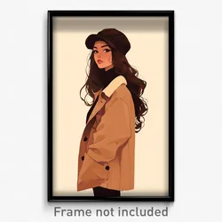 Art Poster - Woman Feeling Interest Wearing Able Sailor Hat (Art Print)