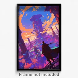 Art Poster - Gigantic Terrace (Psychedelic Trippy Weird 11x17 Cartoon Print)