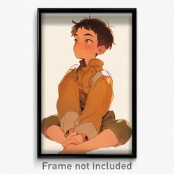 Anime Art Poster - Boy Feeling Idleness Wearing Bulky Collared Dress (Print)