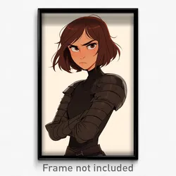 Art Poster - Girl Feeling Outrage Wearing Well Off Black Armor (Print)