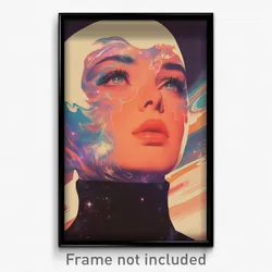 Movie Art Poster - Woman Feeling Relieved, Nifty White Headwear (Film Print)