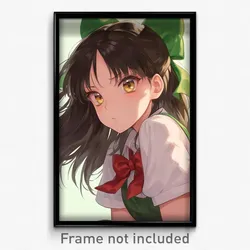 Anime Art Poster - Girl Feeling Distracted Wearing Dramatic Green Bowtie (Print)