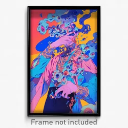 Anime Art Poster - Man Feeling Insightful Wearing Slim Pink Leotard (Print)