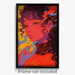 Art Poster - Girl Feeling Liking Wearing Made Up Red Ascot (Art Print)