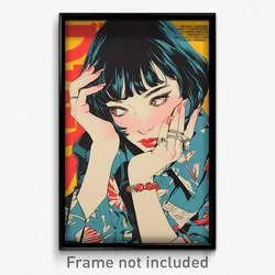 Chinese Movie Poster - Girl Feeling Dispirited, Glossy Shiny Clothes (Art Print)