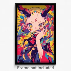 Anime Art Poster - Girl Feeling Dismay Wearing Majestic Horn Ribbon (Print)