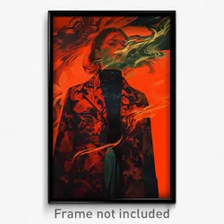 Anime Art Poster - Woman Feeling Angry Wearing Warped Red Coat (Print)