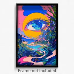 Art Poster - Far Atoll (Psychedelic Trippy Weird 11x17 Cartoon Print)