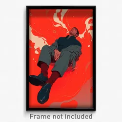 Movie Art Poster - Man Feeling Dumbstruck, Glass Red Socks (Retro Film Print)