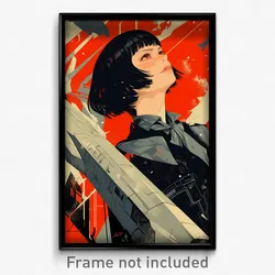 Movie Art Poster - Girl Feeling Obstinate, Colorless Grey Neckerchief (Print)