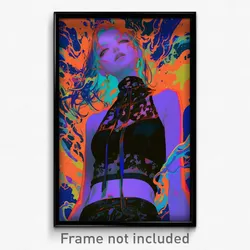 Anime Art Poster - Woman Feeling Confident Wearing Black Crop Top (Print)