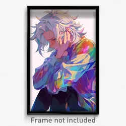 Anime Art Poster - Man Feeling Regret Wearing Precious Multicolored (Print)