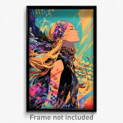Anime Art Poster - Woman Feeling Discombobulated Wearing Upbeat Bandana (Print)