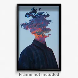Art Poster - Man Feeling Dread, Stupendous Frilled Shirt Collar (Art Print)