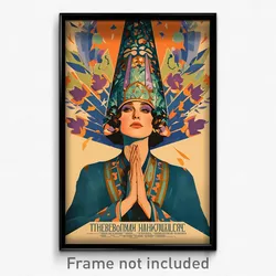 Russian Movie Poster - Woman Feeling Positive, Loud Hat Feather (Art Print)