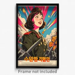 Korean Movie Poster - Woman Feeling Astonished, Husky Military Uniform (Print)
