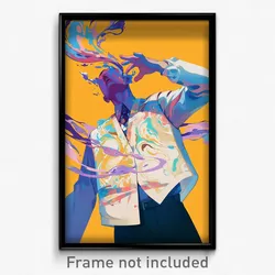 Anime Art Poster - Man Feeling Enjoyment Wearing Acrobatic White Vest (Print)