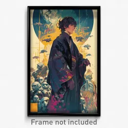 Movie Art Poster - Boy Feeling Liking, Well Worn Purple Kimono (Film Print)