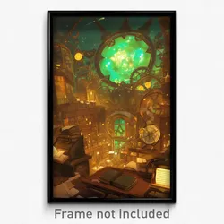 Art Poster - A Steampunk Laboratory Filled With Intricate Gadgets