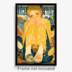 Russian Movie Poster - Woman Feeling Neglect, Different Animal Slippers (Print)