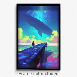 Art Poster - Lost Pier (Psychedelic Trippy Weird 11x17 Cartoon Print)