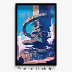 Art Poster - Thoughtful Budapest (Psychedelic Trippy Weird 11x17 Cartoon Print)