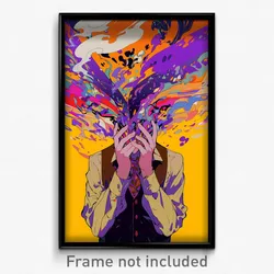 Anime Art Poster - Man Feeling Gratitude Wearing Imaginative Brown Vest (Print)