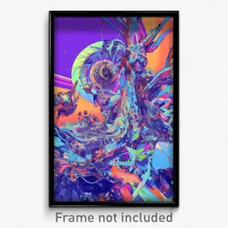 Art Poster - Digital Wire Frame High School (Psychedelic Trippy Weird Print)